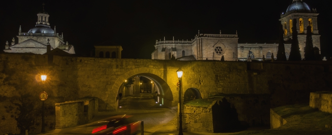 Night view of Ciudad Rodrigo. Salamanca, Castile and leon, Spain