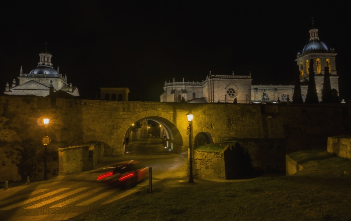 Night view of Ciudad Rodrigo. Salamanca, Castile and leon, Spain
